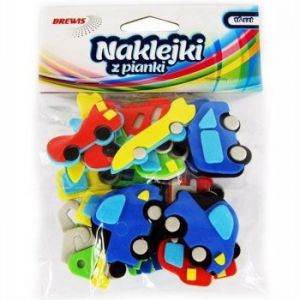 Naklejki z mikrogumy Brewis Autka, 16szt